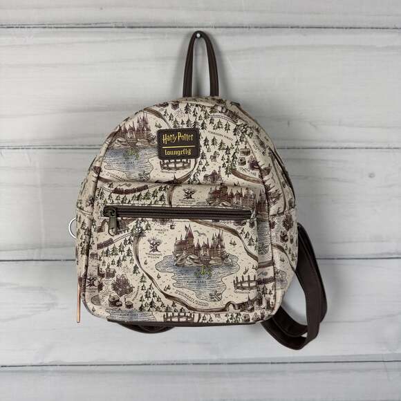 Loungefly Handbags - Loungefly Harry Potter Hogwarts School Grounds Map Mini Backpack